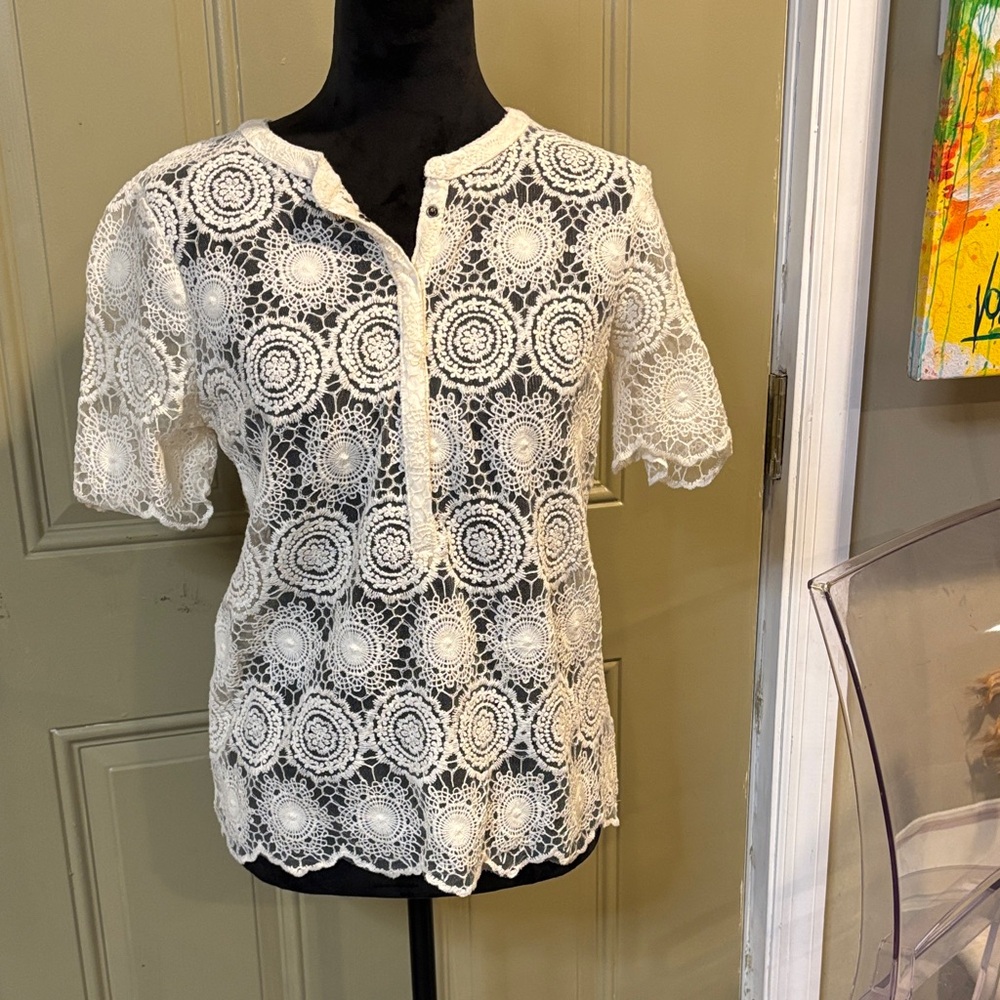 Ella Moss Cream Lace Blouse